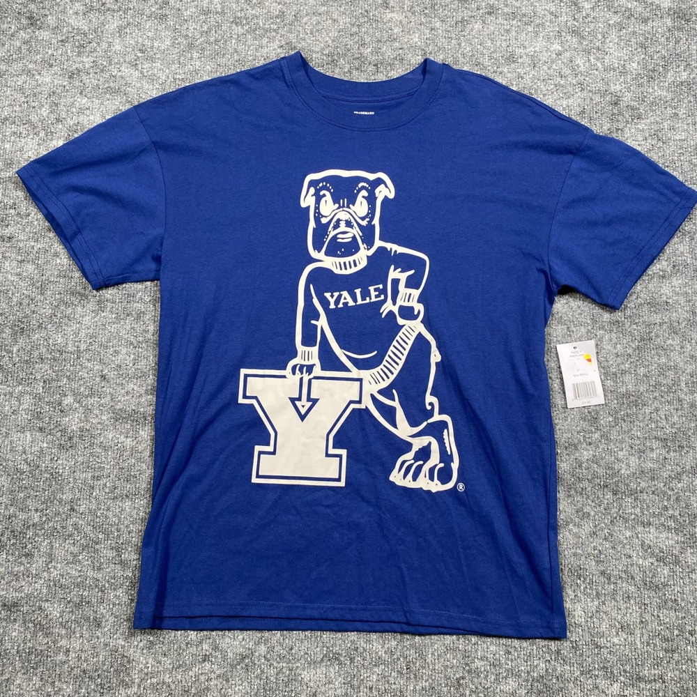 Yale University Bulldogs T-Shirt Royal Blue Handsome Dan Mascot Small NEW‎